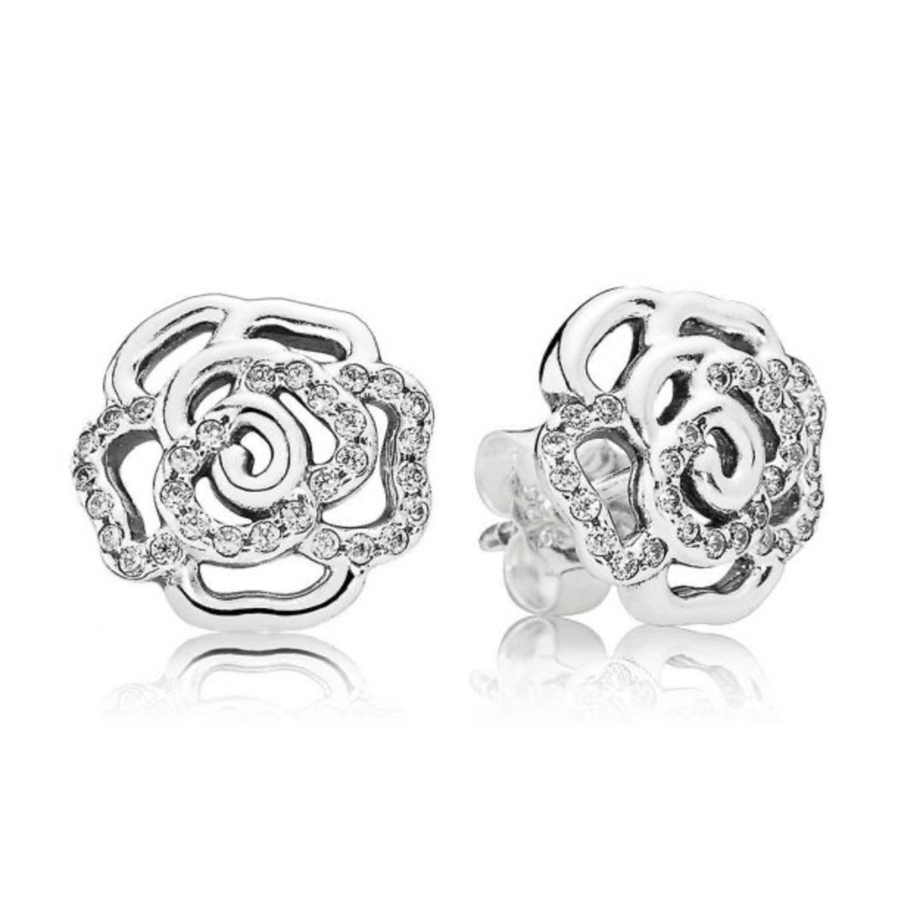 Pandora shimmering rose earrings